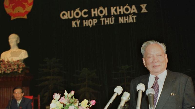 Ông Lê Đức Anh tại kỳ họp quốc hội lần cuối năm 1997.