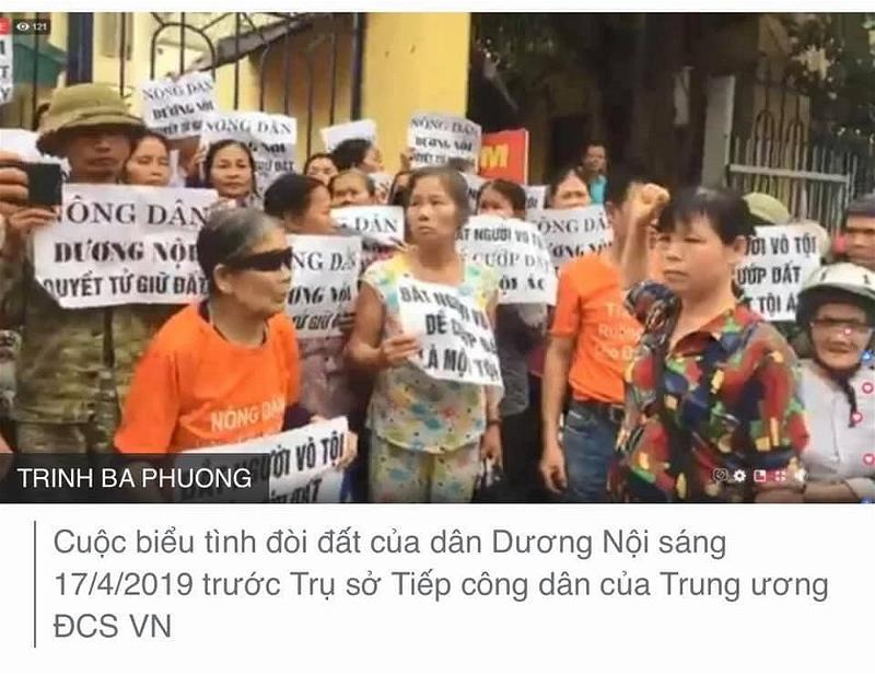 Cuộc biểu tình đòi đất của dân Dương Nội sáng 17-4-2019 trước trụ sở tiếp dân của trung ương ĐCSVN