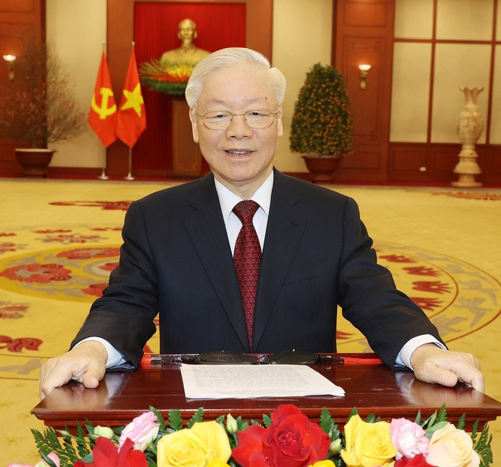 Tổng bí thư Nguyễn Phú Trọng gửi lời chúc năm mới 2023 - Ảnh Trí Dũng-TTXVN