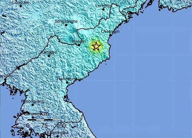 Cơ quan địa chấn Hoa Kỳ USGS nói rung chấn 6,3 độ richter gần địa điểm thử hạt nhân Punggye-ri 