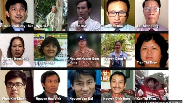 15 vụ bắt giữ tù nhân chính trị mà Tổ chức Theo dõi Nhân quyền (Human Rights Watch) cho là cần phải được chú ý ở Việt Na