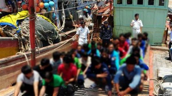Các ngư dân Việt Nam bị Malaysia bắt giữ trong các cuộc tuần tra ngày 10-3-2017 và 11-3-20173. (Ảnh NST). Ảnh chụp màn h