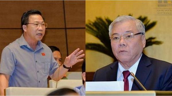 Đại biểu Quốc hội VN Lưu Bình Nhưỡng (trái) chưa hài lòng với văn bản trả lời Quốc hội về vụ Đồng Tâm của Tổng Thanh tra