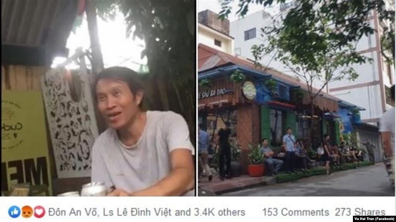 Nguyễn Hữu Vinh, người sáng lập blog Anh Ba Sàm, tại nhà riêng sau khi được trả tự do, và bên ngoài nhà ông ở Hà Nội tro