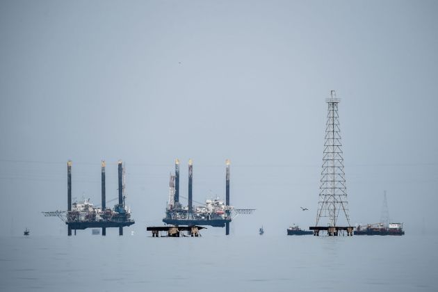Một dàn khoan dầu ở Maracaibo,Venezuela. (Hình Getty Images)