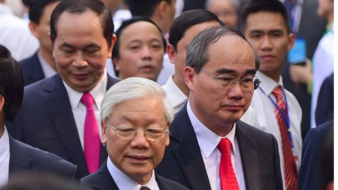 Tổng Bí thư Nguyễn Phú Trọng cùng các lãnh đạo cao cấp dự lễ kỷ niệm 50 năm mậu thân hôm 31-1-2018 