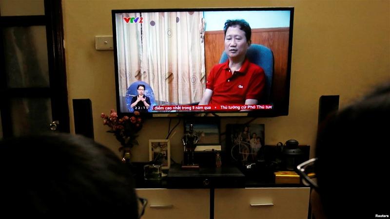 TV nhà nước đưa tin về vụ Trịnh Xuân Thanh.