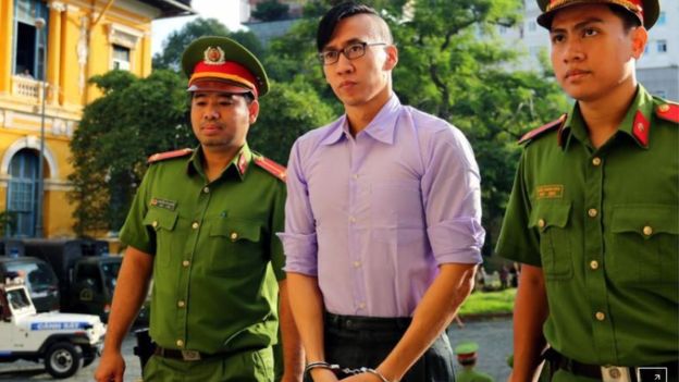Will Nguyễn trước phiên xét xử ngày 20-7-2018 tại Tòa án Nhân dân TP Hồ Chí Minh, với cáo buộc 'gây rối trật tự công cộn