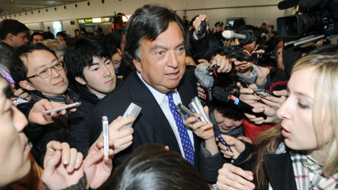 Ông Bill Richardson gặp báo chí tại Bắc Kinh sau chuyến thăm đến Bình Nhưỡng tháng 1 năm 2013 ông từng đóng vai trò đặ