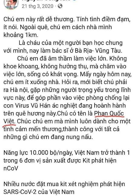 Nguyễn Công Khế quảng cáo Phan Quốc Việt
