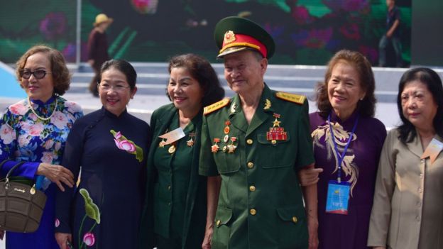 Đại tá Nguyễn Văn Tàu, bí danh Tư Cang, sĩ quan tình báo của Quân đội Nhân dân Việt Nam, dự buổi lễ 50nam mauthan