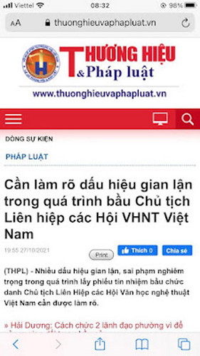 Cần làm rõ dấu hiệu gian lận trong quá trình bầu Chủ tịch Liên hiệp các Hội VHNT Việt Nam